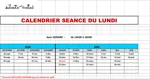 calendrier LUNDI 2024 2025 